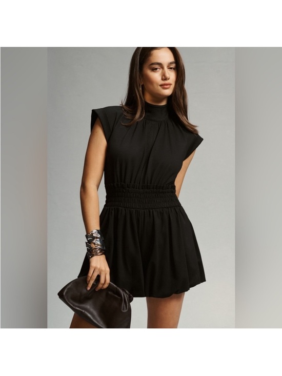 Anthropologie Pants - Maeve Anthropologie Bloomer High Neck Romper Black MP